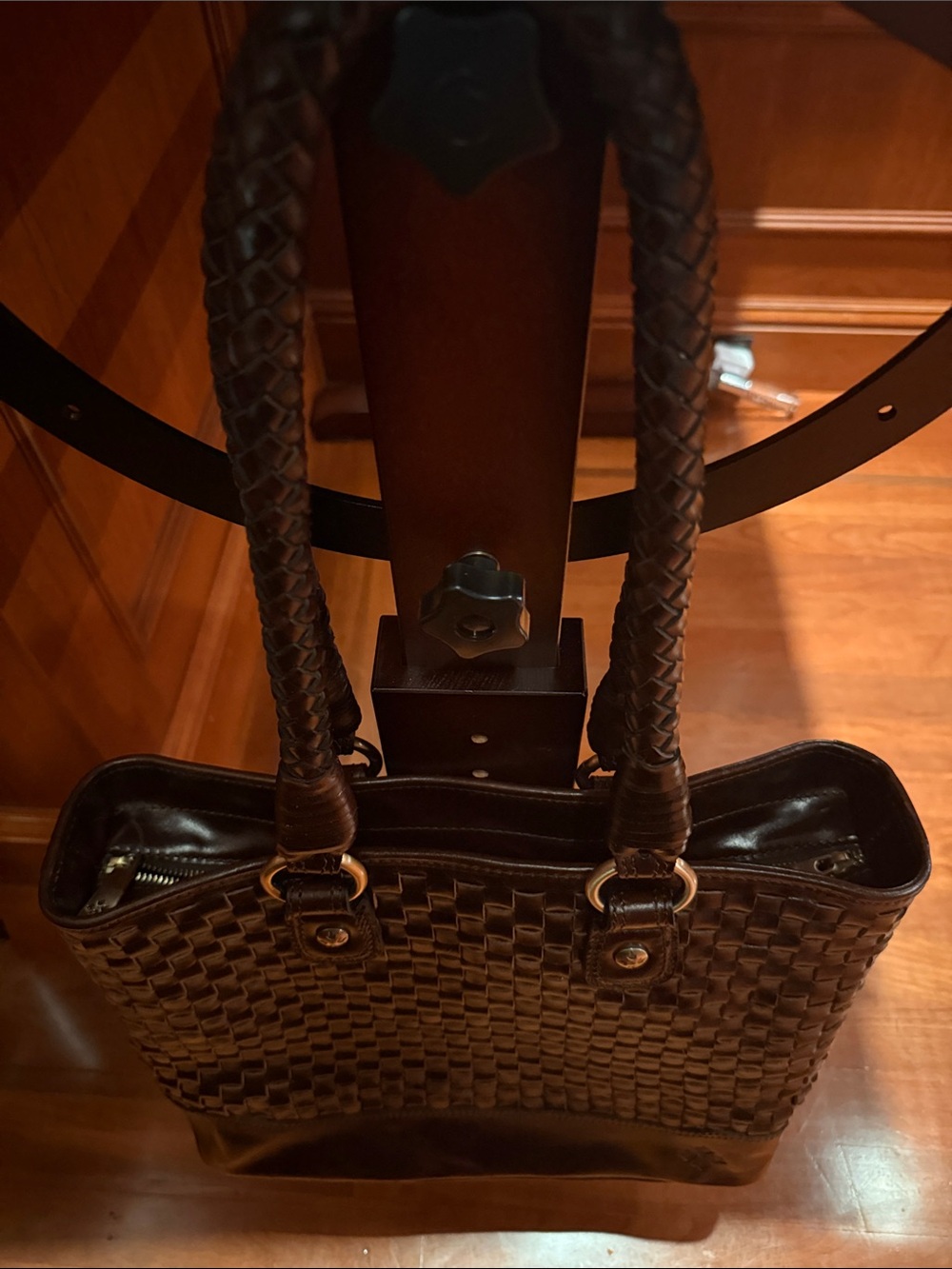 Patricia Nash Discovery Collection Lesina Woven Leather Tote – Chocolate - Picture 5 of 11